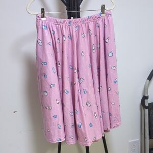 Playful Pink Skater Skirt with Fun Print